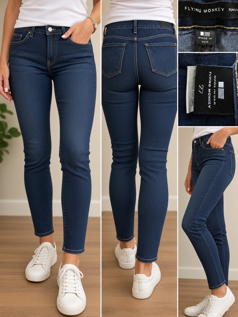 Flying Monkey Skinny Jeans in Dark Indigo